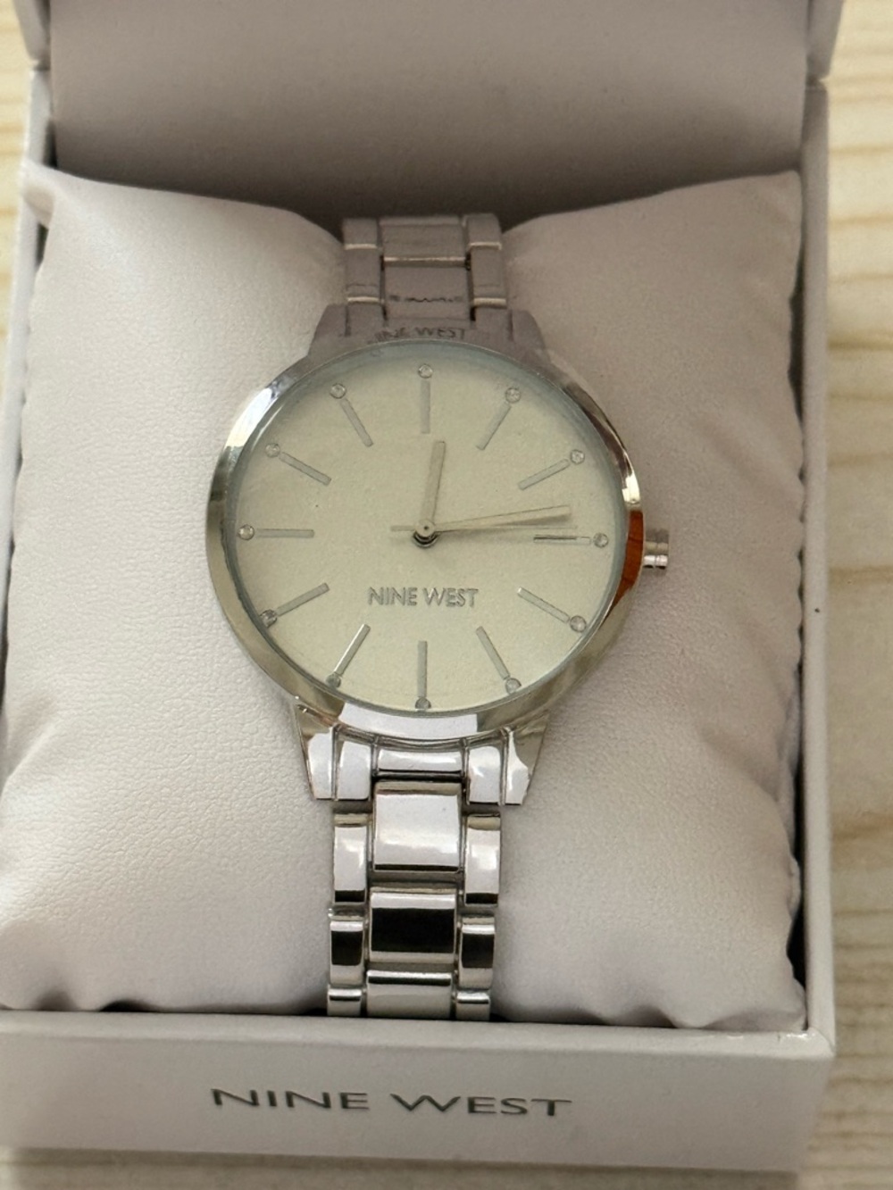 Nine West Women’s NW/2099SVSV Silver Colored Bracelet Watch